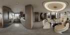 Modern living room and dining room interior scene - Thumbnail 360°