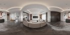 Modern living room and dining room interior scene - Thumbnail 360°