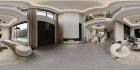 Modern living room and dining room interior scene - Thumbnail 360°