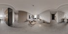 Modern living room and dining room interior scene - Thumbnail 360°