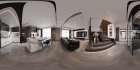 Modern living room and dining room interior scene - Thumbnail 360°