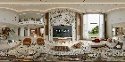 Modern villa living room and dining room interior - Thumbnail 360°
