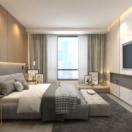 Bed room Modern style Extension 2018 106