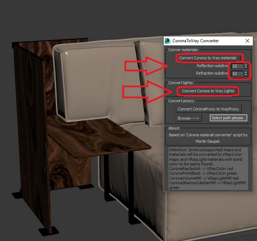 Corona To Vray Converter b