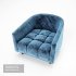 Carla Petrol velvet armchair - Thumbnail 3