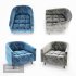 Carla Petrol velvet armchair - Thumbnail 5