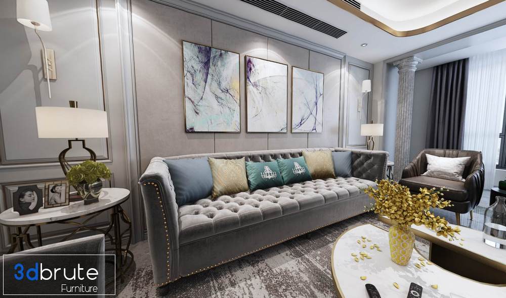 Living room 360 classic 3dsmax