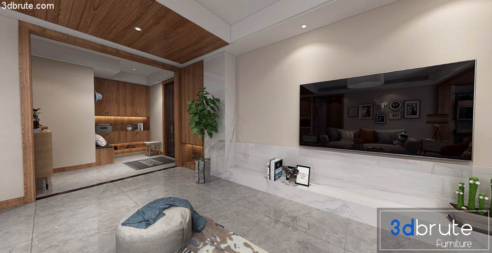 Modern Living room  render 360 3dsmax