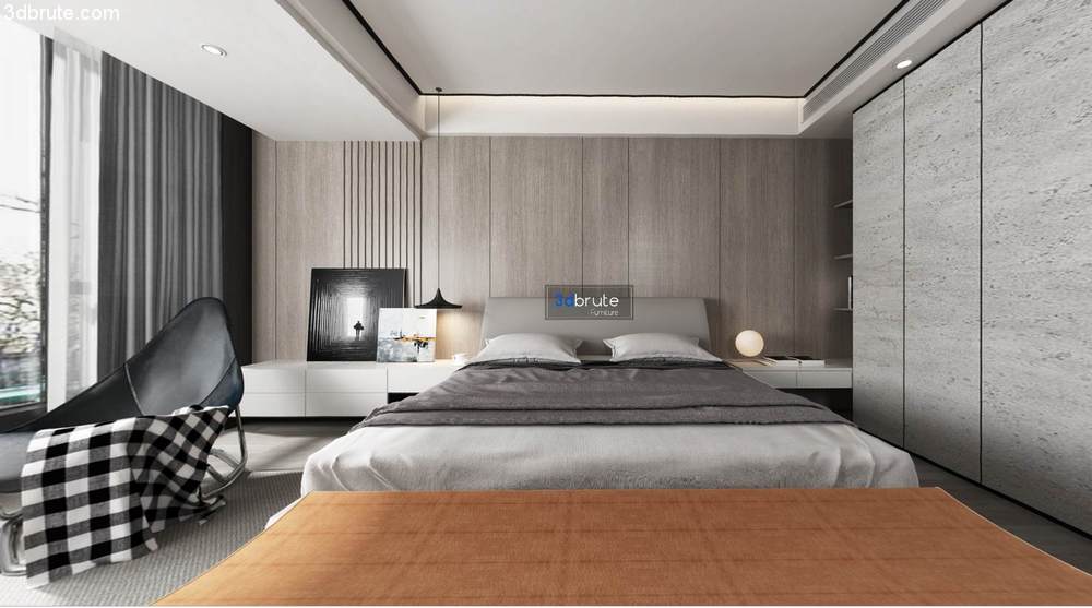 bed 3d model modern 3dsmax download free