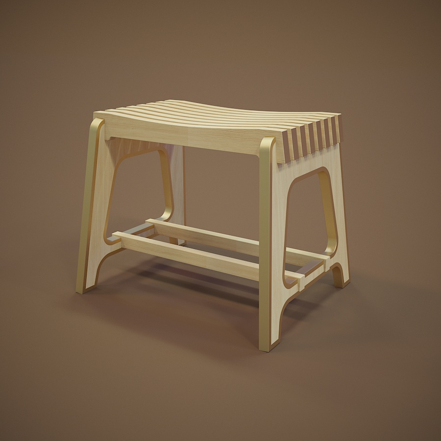 wood & gold chair Image 1