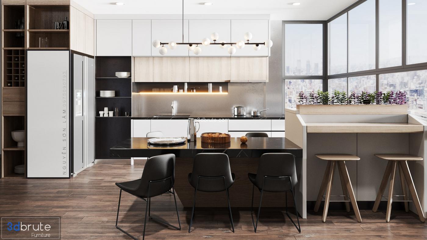 Bedroom & kitchen Crona render (1)