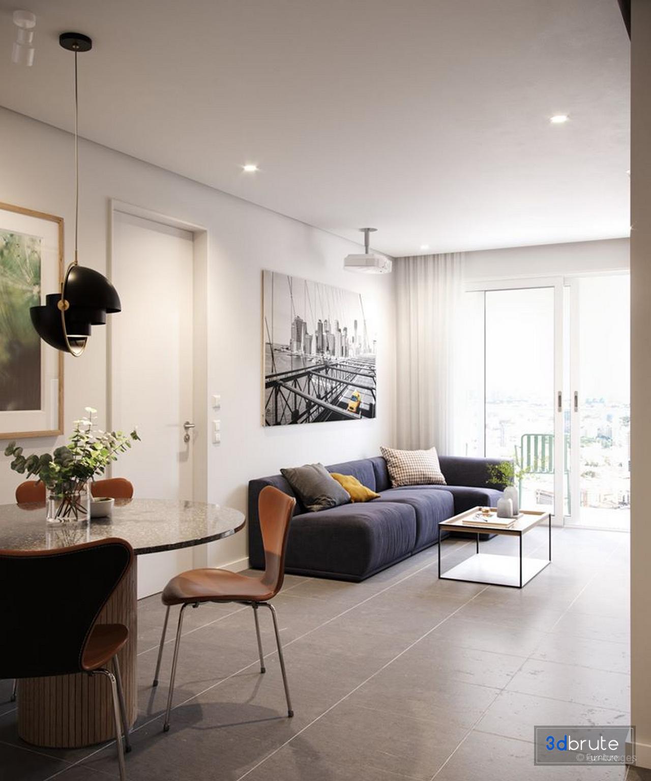 living room 3dbrute corona