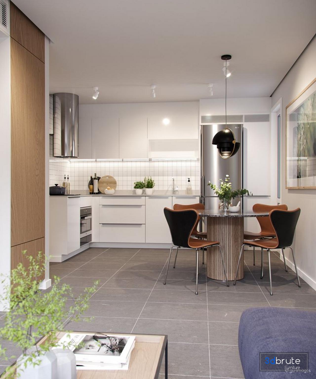 living room 3dbrute corona