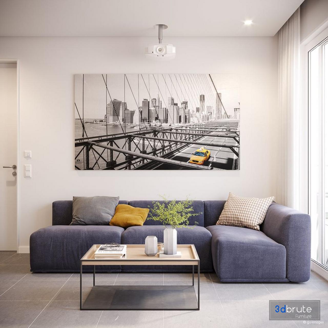 living room 3dbrute corona