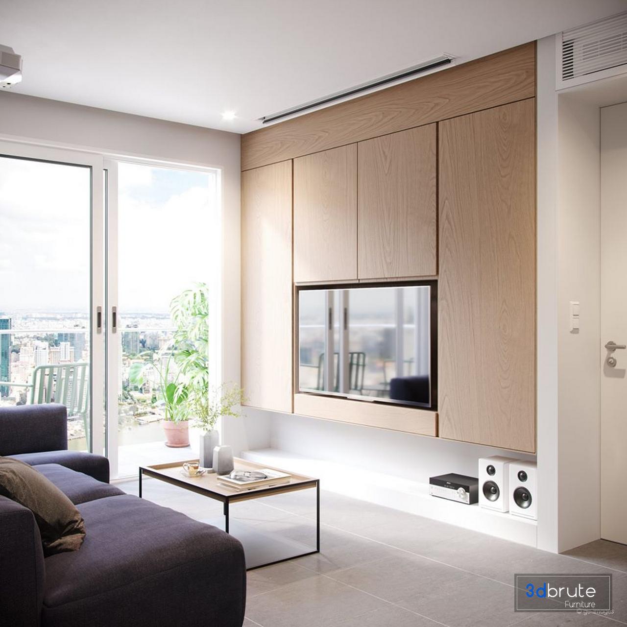 living room 3dbrute corona