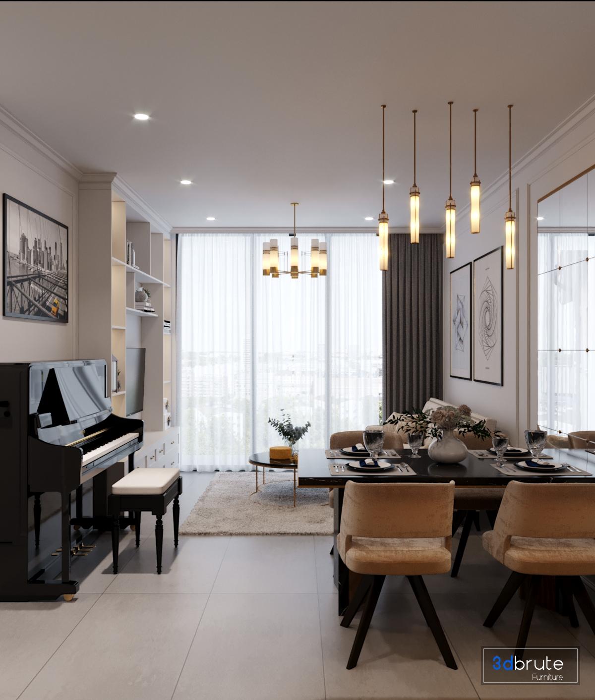 Living room scene corona