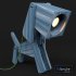 Two Puppy shaped Wooden Table Lamp - Thumbnail 4