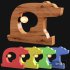 Bear wooden Love Table Lamp - Thumbnail 1