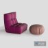Armchair and Ottoman Pouf - Thumbnail 2