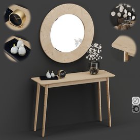 Midford Console Table And Round Mirror