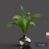 H18 gray tinted bubble glass drop vase with Fern - Thumbnail 1
