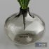 H18 gray tinted bubble glass drop vase with Fern - Thumbnail 2