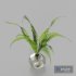 H18 gray tinted bubble glass drop vase with Fern - Thumbnail 3