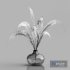 H18 gray tinted bubble glass drop vase with Fern - Thumbnail 4