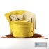 Golden sofa with pillows - Thumbnail 1