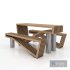 Contemporary Picnic Table Bench - Thumbnail 1