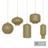 Glass Pendant Lights (5 Pendants + 2 Bulbs) - Thumbnail 2
