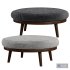 Imre Round Leather Ottoman - Thumbnail 1