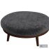 Imre Round Leather Ottoman - Thumbnail 3