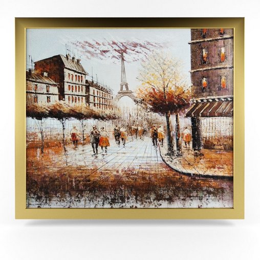 Canvas Eiffel Tower Paris Stree Oil Painting
