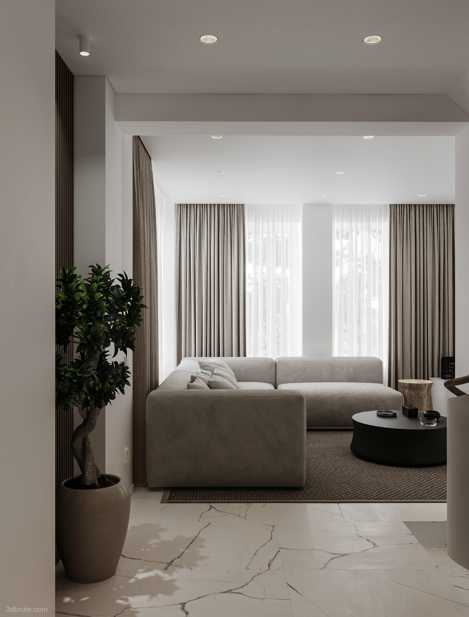 Modern minimalist aesthetics-simple and comfortable living residence