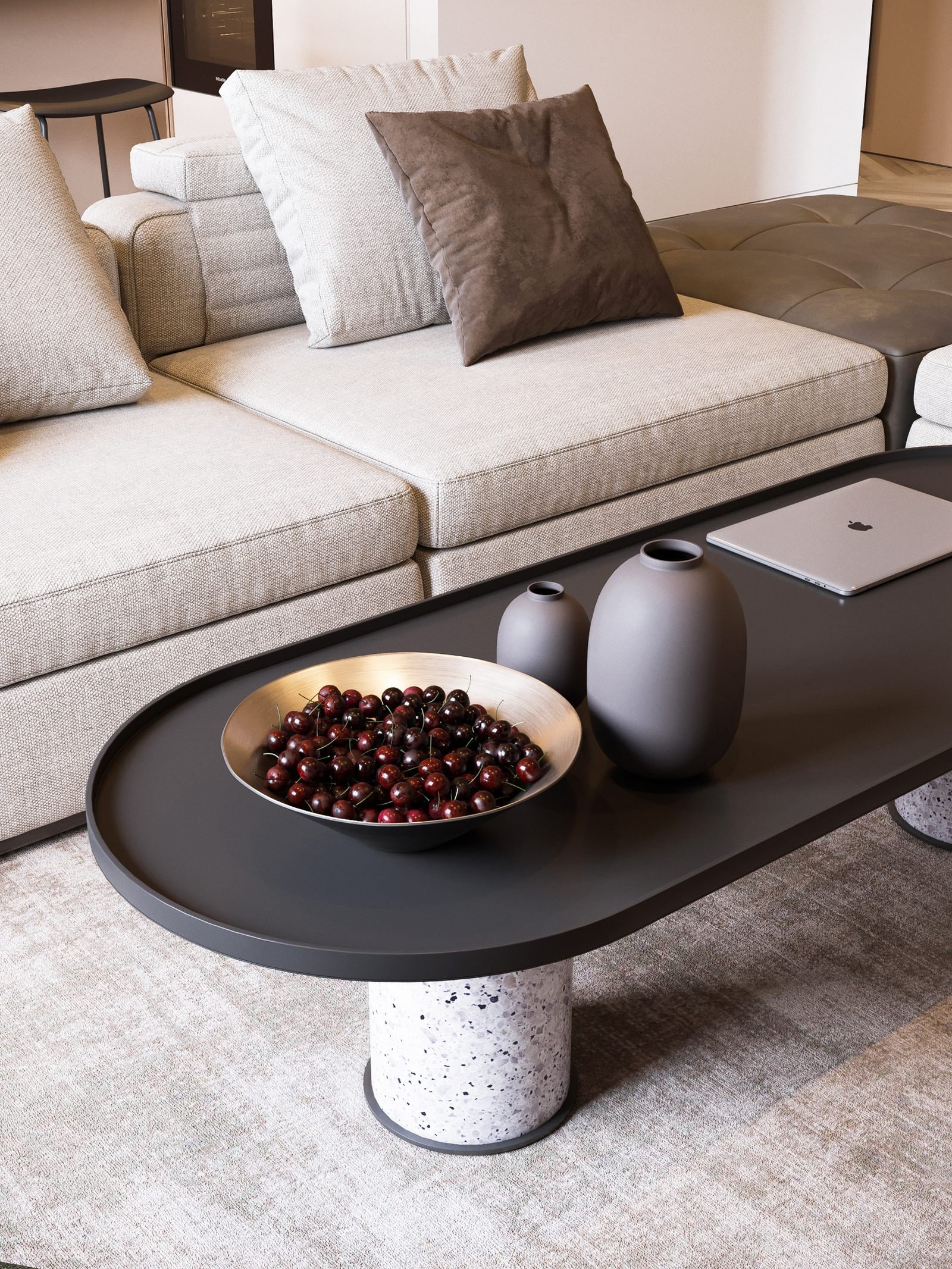 Modern-refined and minimalist-comfortable and elegant living space