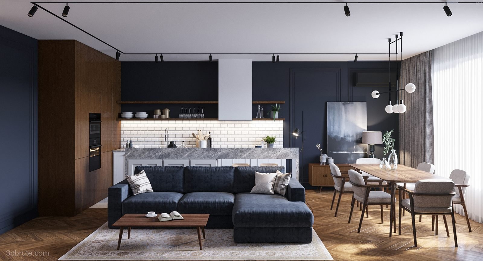 North European colorful design abroad-a warm home for young couples