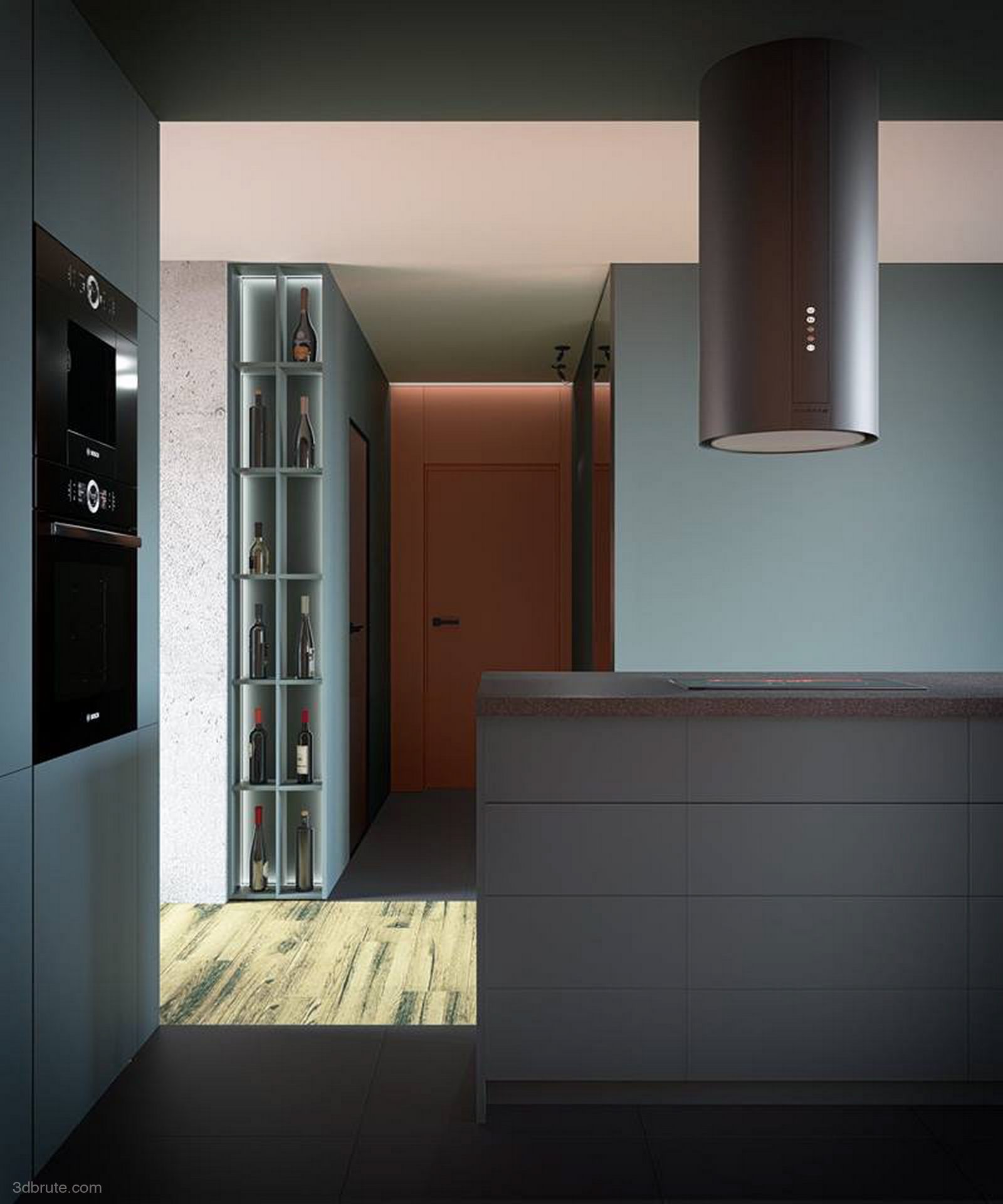 Two small apartments with a full sense of colour-bold colour matching