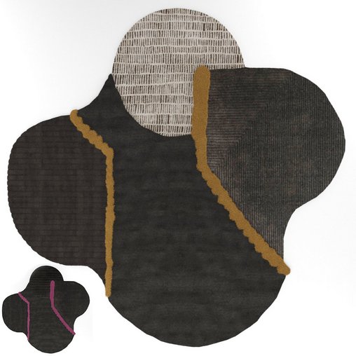 2 Carpets LUNAR ADDICTION square Black by CC TAPIS