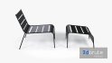 Sunbed – Black Metal Sun Lounger - Thumbnail 3