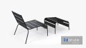 Sunbed – Black Metal Sun Lounger - Thumbnail 5