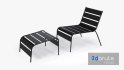 Sunbed – Black Metal Sun Lounger - Thumbnail 6