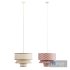 Bruna Walnut Wood and Linen Pendant Light - Thumbnail 4