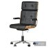 Black leather Giroflex Swivel office chair by Martin Stoll - Thumbnail 3