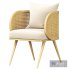 Wooden rattan lounge chair C20 - Thumbnail 2