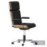 Black leather Giroflex Swivel office chair by Martin Stoll - Thumbnail 2