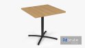 Restaurant Square Table with Metal Base and Wood Top - Thumbnail 1