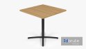 Restaurant Square Table with Metal Base and Wood Top - Thumbnail 4