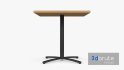 Restaurant Square Table with Metal Base and Wood Top - Thumbnail 6