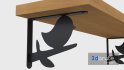 Wooden Wall Shelf with Bird Decoration - Thumbnail 6